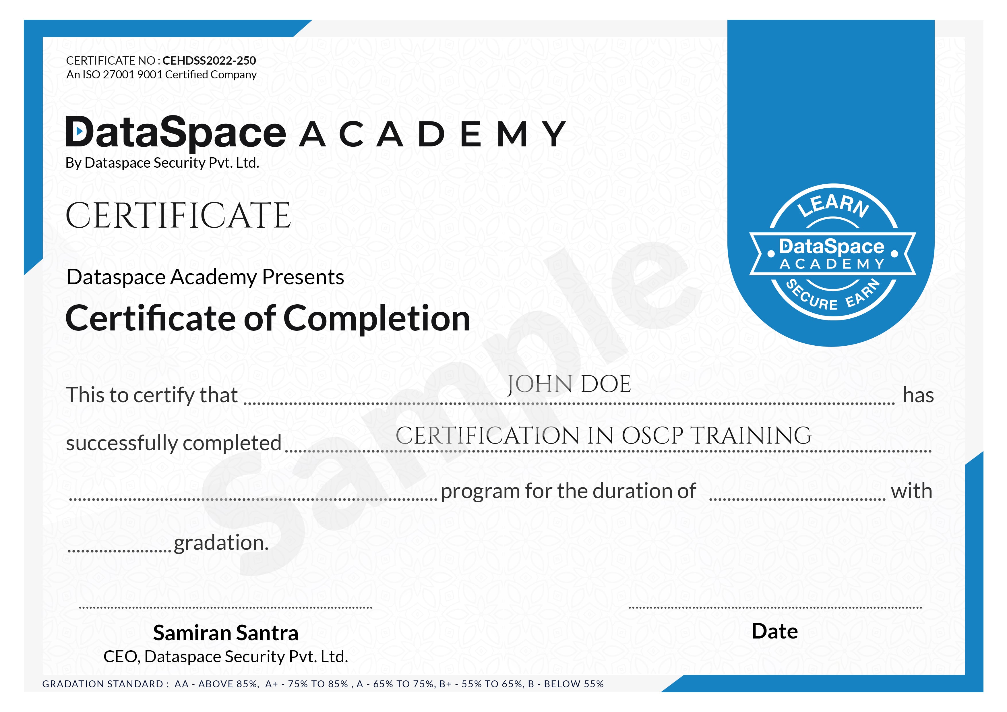 Certificate of Completion